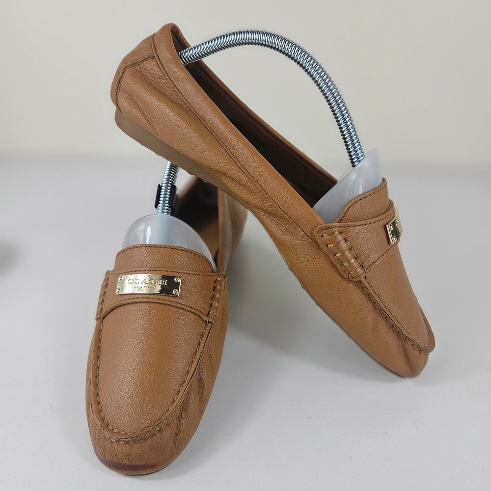 Coach Fredrica Womens 9B Leather Driving Loafers Flats Slip On Shoes